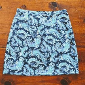 Blue Paisley Mini Skirt